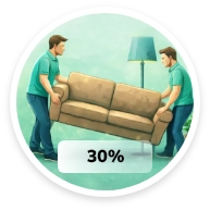 Местене на обемни мебели и декорации